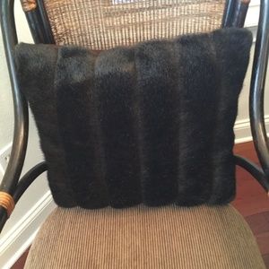 Pottery Barn Fur pillows (2) with velvet backing